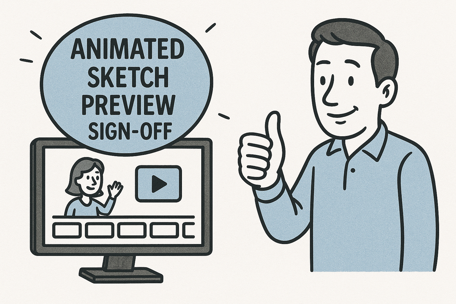Animated sketch preview sign-off